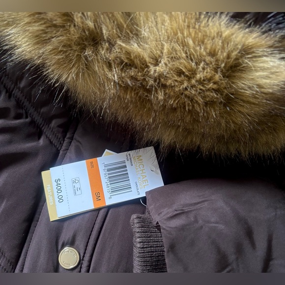 Michael Kors Chocolate Maxi Long Fur Puffer Coat Full Length S M L XL NWT $400 - Picture 12 of 16